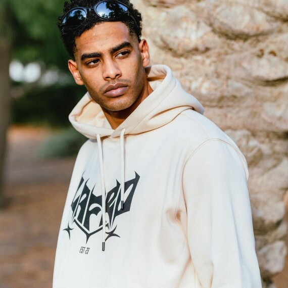 LIGHT BEIGE FLEECE HOODIE